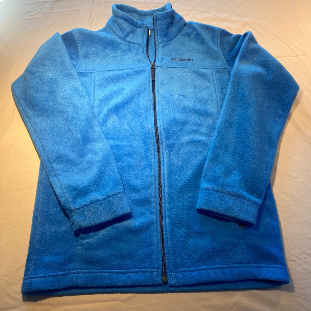 Columbia Kids Blue Fleece Full Zip Jacket Size Large